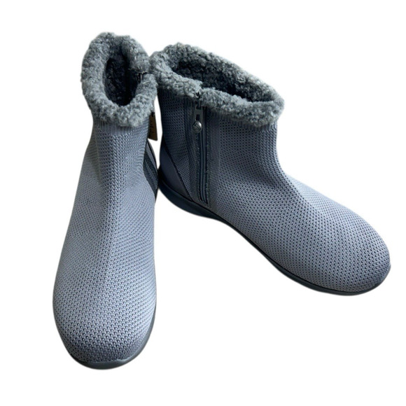 Spenco Cozy Winter Boots Sz 8.5 D Gray Faux Fur Lined Side Zip Ortho Comfort New - Picture 6 of 10